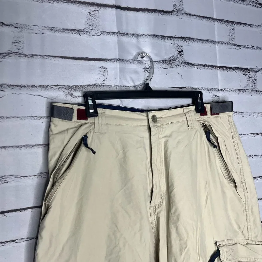 Vintage Transnine 2004 Casual Cream Cargo Short Lightweight SZ 36 Utility Pocket